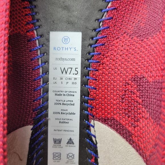 Rothy’s Red Camo the point ballet Flat Shoes Size 7.5 - Picture 9 of 10